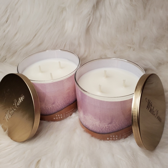 Tea Rose 3-Wick Candles - Picture 3 of 3